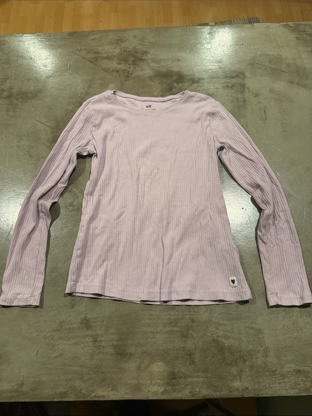 H&M Light Lavender Ribbed Long Sleeve Tee